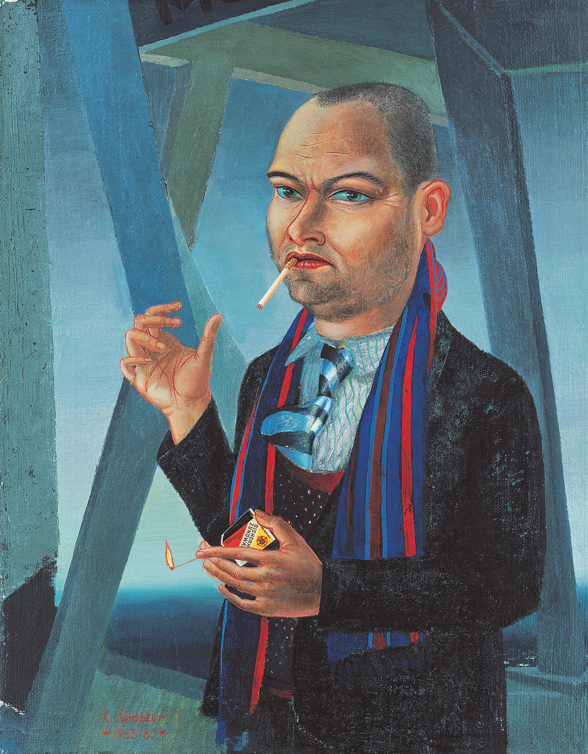 Clemens Gröszer, El Gordo, 1983, 85, Öl, Collage auf Rupfen