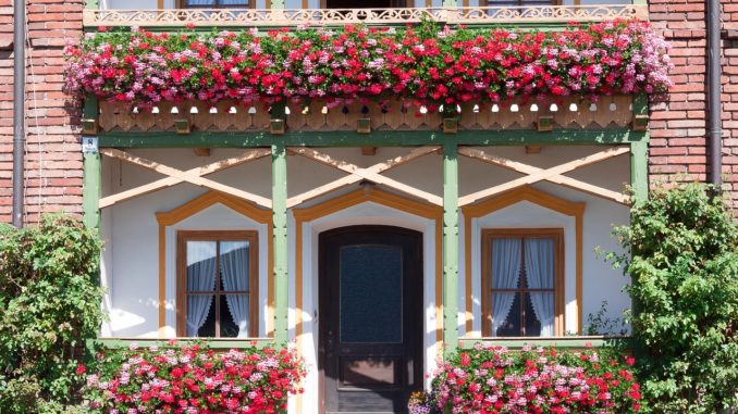 Balkon Gestaltung mit Blumen
