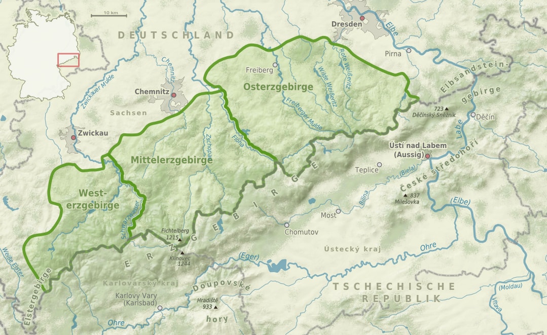 Karte Osterzgebirge