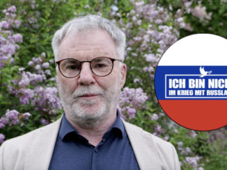 Aufkleber-Aktion Freital: Ich bin nicht im Krieg mit Russland.