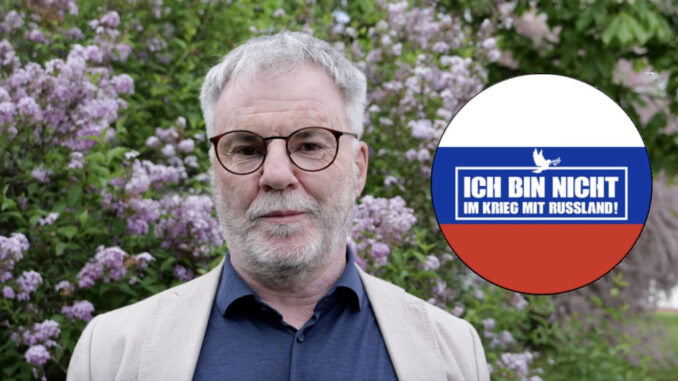 Aufkleber-Aktion Freital: Ich bin nicht im Krieg mit Russland. Aufkleber-Aktion Freital: Ich bin nicht im Krieg mit Russland.