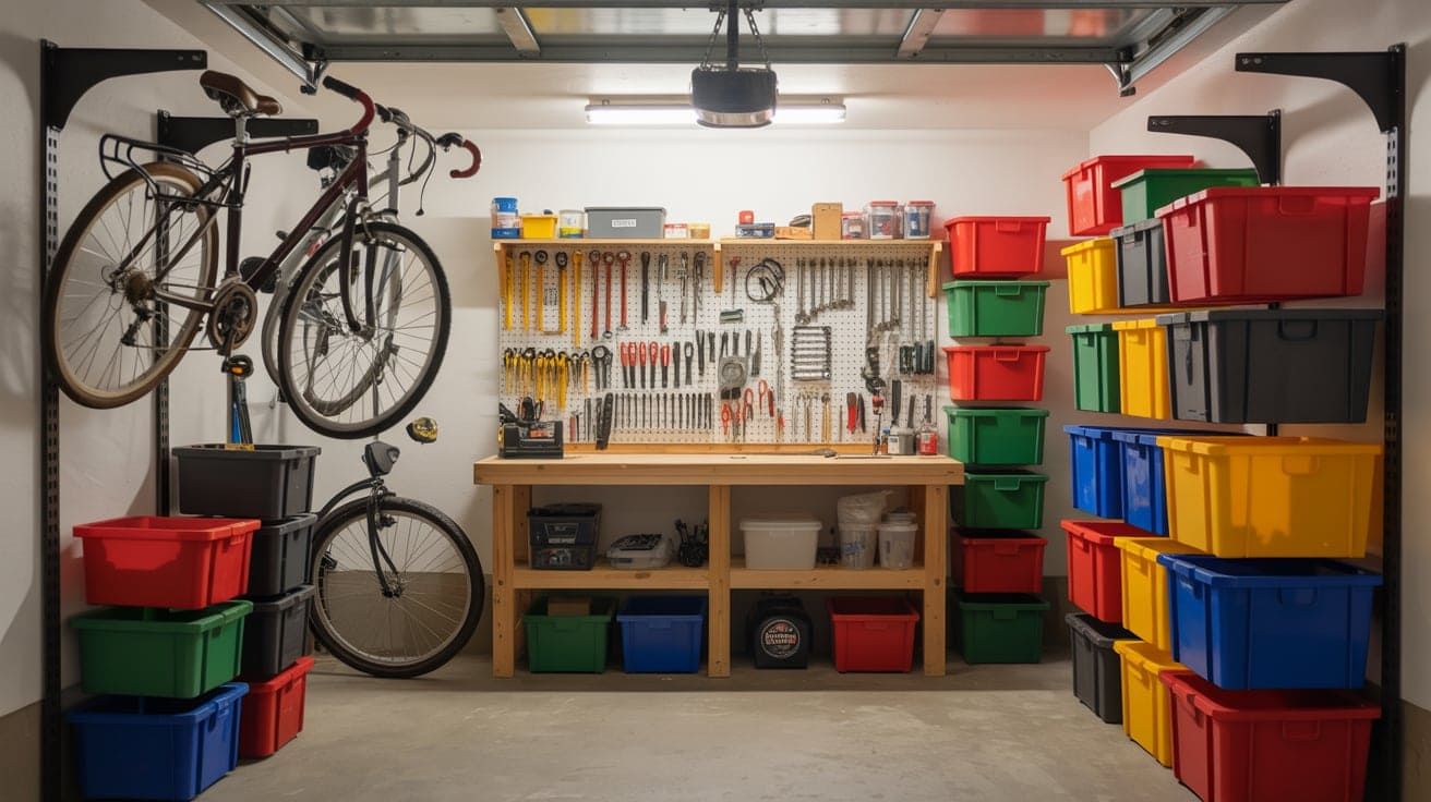 Keller, Garage, Werkbank: Warum eine gut sortierte Ordnung mehr bringt als neue Werkzeuge Aufgeräumte Garage Stapelboxen